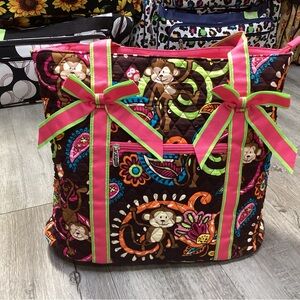 Quilted Monkey Print Bag